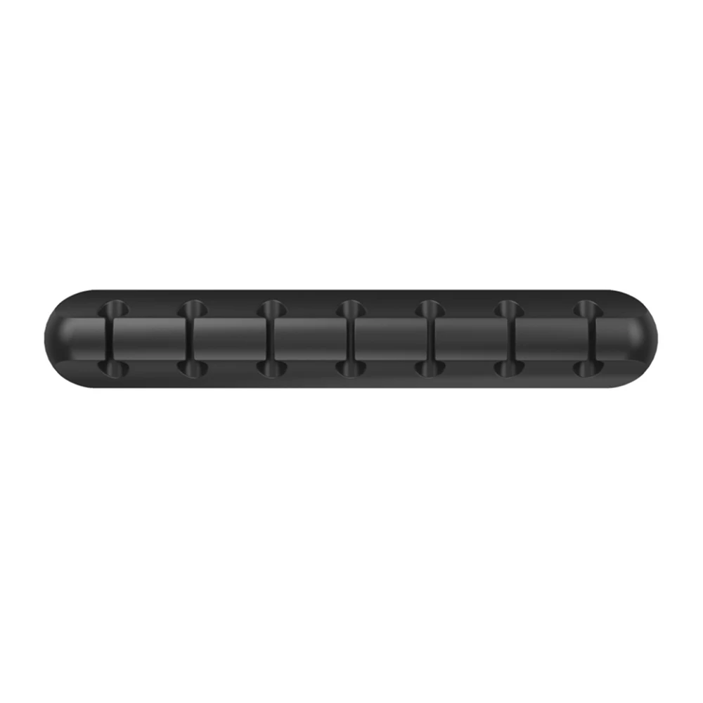 FDBRO силиконовый кабель протектор USB Кабельный держатель Органайзер гибкий провод Winder анти-обмотка гарнитура управление зажимы держатель - Цвет: 7 Clips black