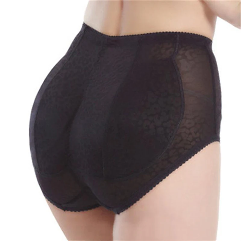 

Ladies Sexy Lingerie Padded Underwear Butt Hip Up Panties Transgender Shapewear Knickers Breast Forms Black