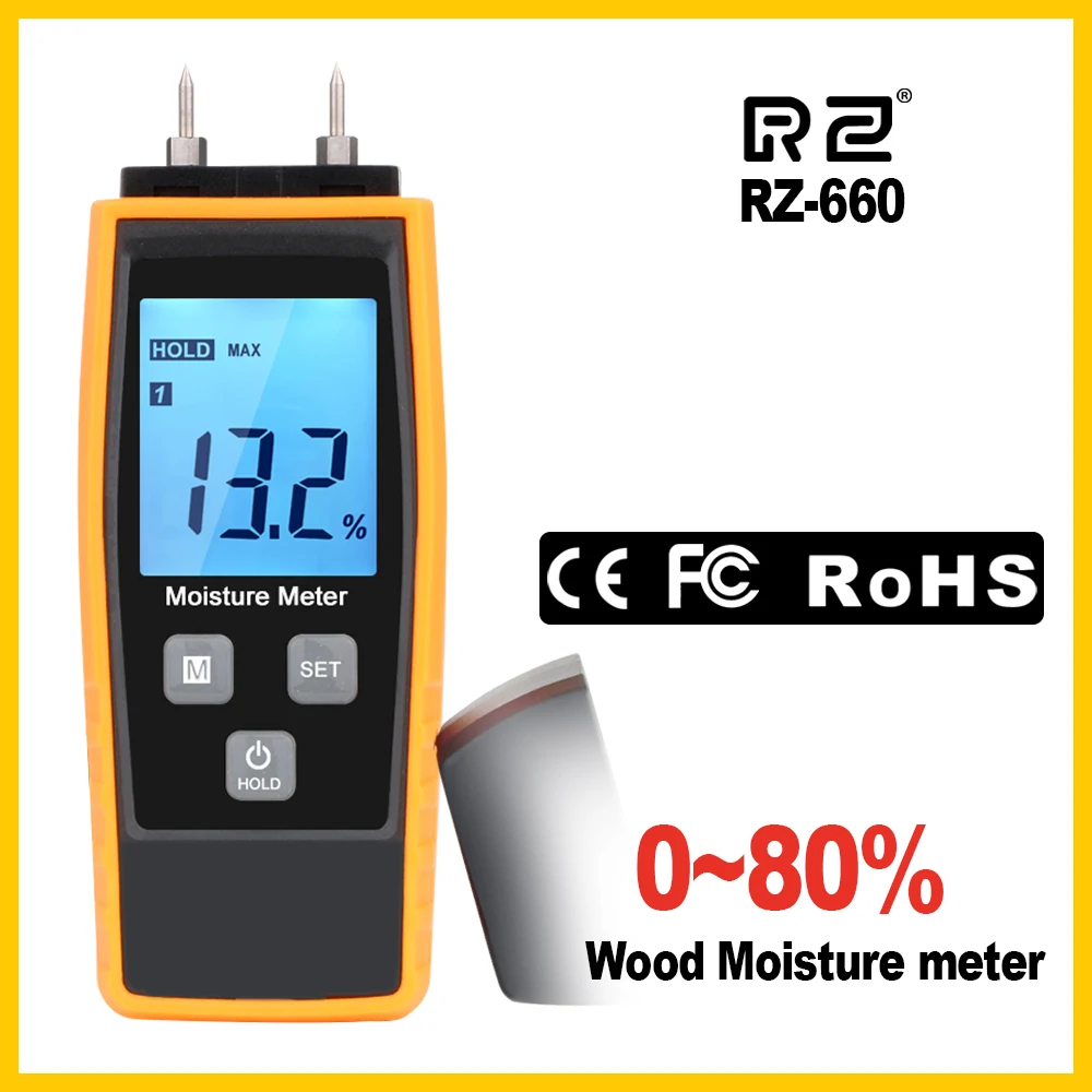 metric tape measure RZ Wood Moisture Meter Hygrometer Timber Damp Detector Tree Density Digital Wood Humidity Tester force measuring instruments Measurement & Analysis Tools