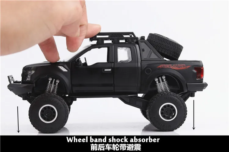 Новинка 1:32 пикап Ford Raptor F150 металлическая Игрушечная модель автомобиля с музыкой