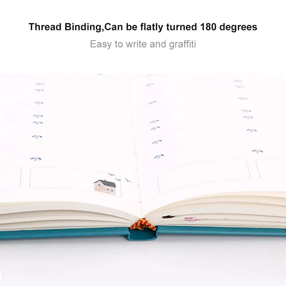 Newest 32K hardcover 128 Sheets Year Planner Hardcover Hard Page Lovely Notebook for Business Office School Students Supplies
