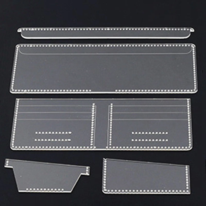 13 Pcs New Clear Acrylic Wallet Pattern Stencil Template Set Leather Craft DIY Tool Sewing Pattern Sewing Stencils