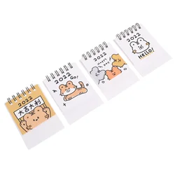 Mini calendrier Portable 2022, 4 pièces, avec un joli Style tigre, pour le bureau et la maison 