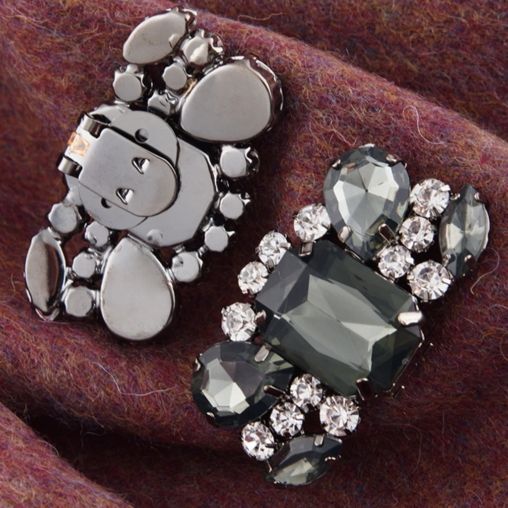 Pair of Decorative Rhinestones Shoes Clip Clutch - Wedding Shoe Decoration DIY