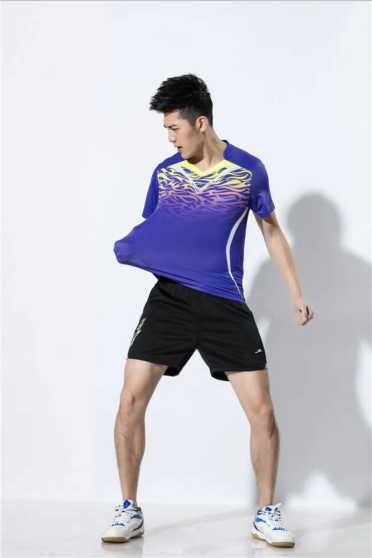 Quick-drying Volleyball Suit Group Purchase Custom Printed Short-sleeved T-shirt for Men and Women Sports Competition Badminton