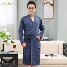 Кимоно для мужчин японский банный халат большого размера Xxxl 4xl элегантный мужской домашний халат ночная рубашка с длинным рукавос осень зима мужской Халат