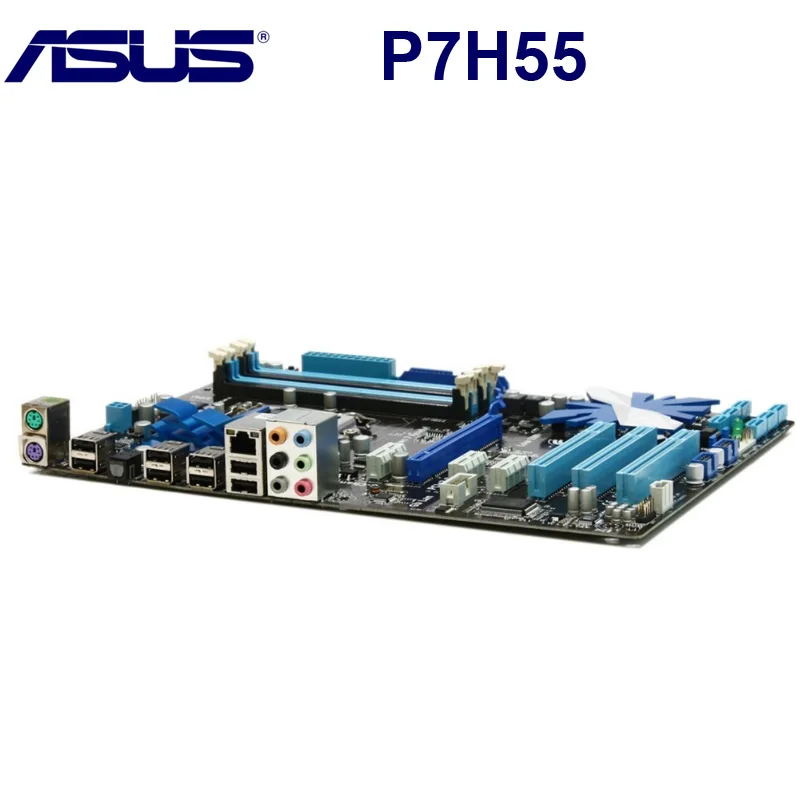 LGA 1156 Asus P7H55 настольная материнская плата H55 Socket LGA 1156 i3 i5 i7 DDR3 16G H55 ATX UEFI биос оригинальная б/у материнская плата