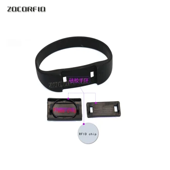 

125KHZ/13.56MHZ Rewritable RFID Bracelet Silicone Wristband Watch Copy Clone Blank Card In Access Control Card