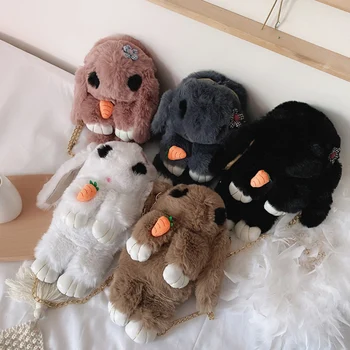 

DORANMI Lovely Rabbit Phone Shoulder Bag 2020 Autumn Fur Crossbody Bags Female Messenger Flaps Cute Flap Bolsos Mujer BB605