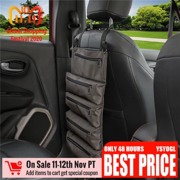 

Multifunctional Auto Interior Car Storage Bag Canvas Hanging Oxford Cloth Car Backrest Tool Hanging Bag Foldable Tool Roll Bag