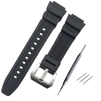 

watchband convex PU strap 18*25mm rubber silicone bracelet For AQ - S810W AE-1000 1200w sgw-300 400h mrw-200h