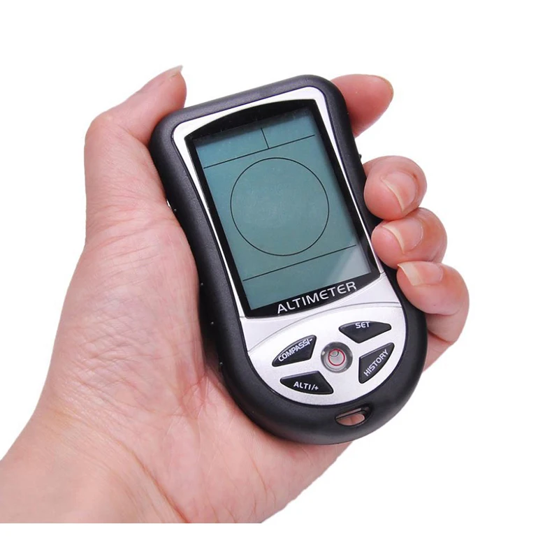 Handheld Digital Altimeter Height Measurer Electronic Compass with Backlight Barometer Thermometer 8 in 1 Measurement Tool