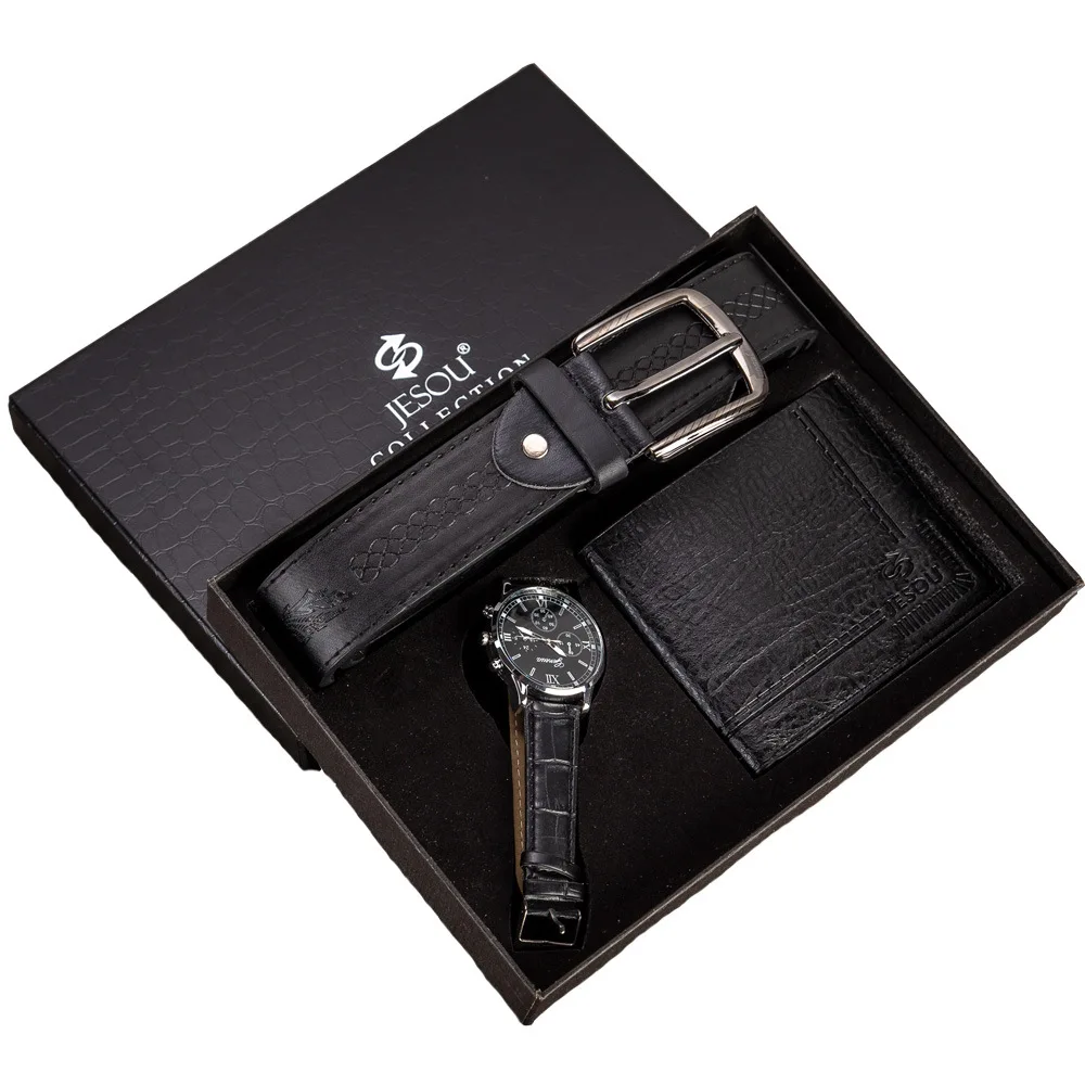 

Men Gift Set Exquisite Packaging Watch + Wallet Belted Suit Creative Packaged Combination