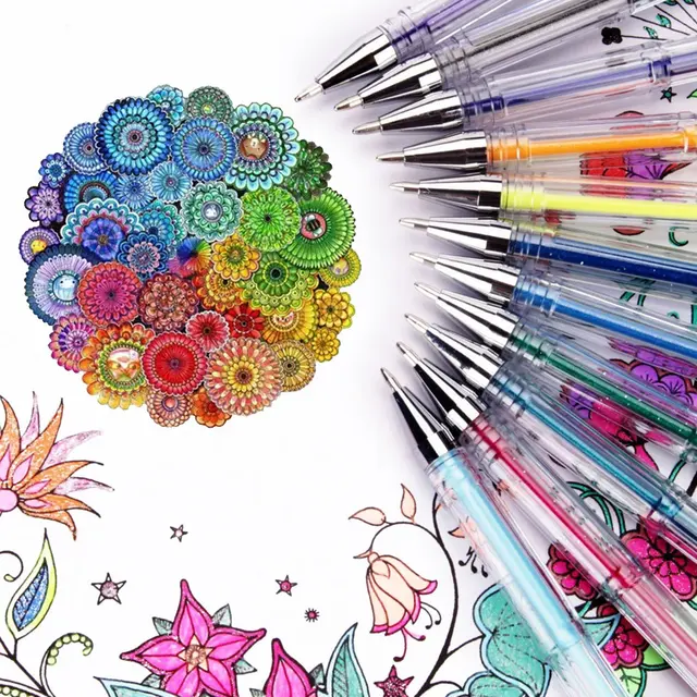 Umitive 100 Colors Glitter Gel Pens Set Fine Ink Multicolor for Adults Coloring Books DIY Craft Scrapbooking Artwork Drawing 4