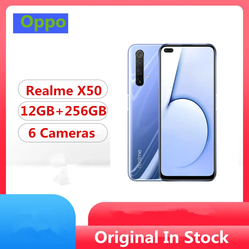 Оригинальный мобильный телефон Realme X50 с процессором Snapdragon 76 Android 10 0 6 57 дюйма 2400x1080