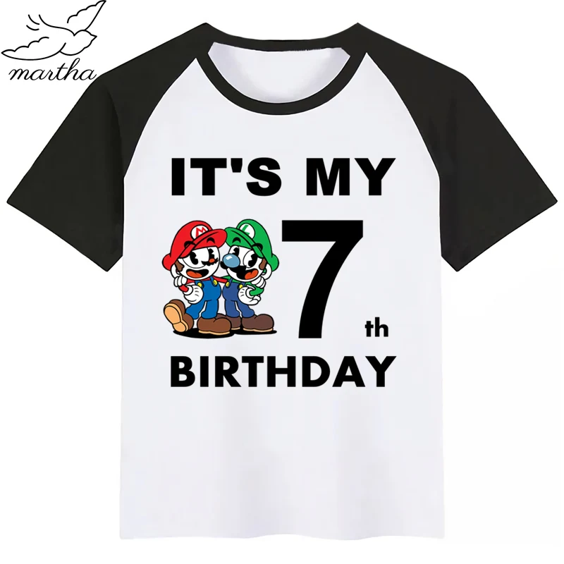 Новое поступление; детская одежда; футболка для мальчиков; одежда для детей с принтом на день рождения и День рождения; топы для девочек; костюм; футболка для мальчиков - Цвет: BlackG