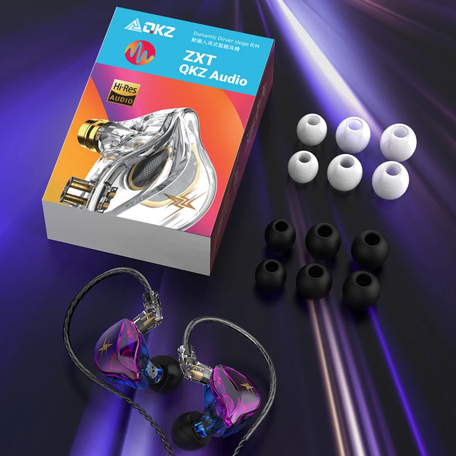 QKZ ZXT Dual Driver HiFi Earphone Detachable Wired