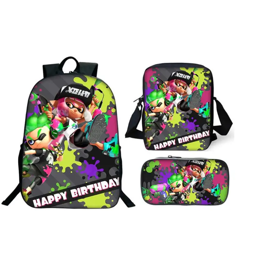 3 шт./компл. Splatoon 2 школьные ранцы аниме рюкзаки для мальчиков и девочек с героями