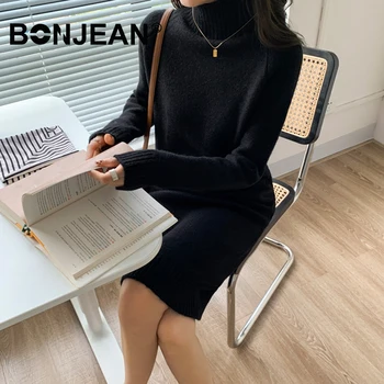 

Sweater Dress Women Jumper Ladies Pink Pullover Knitwear Black Sweater Knitted Top Long Sweater Winter Clothes Woman Z719