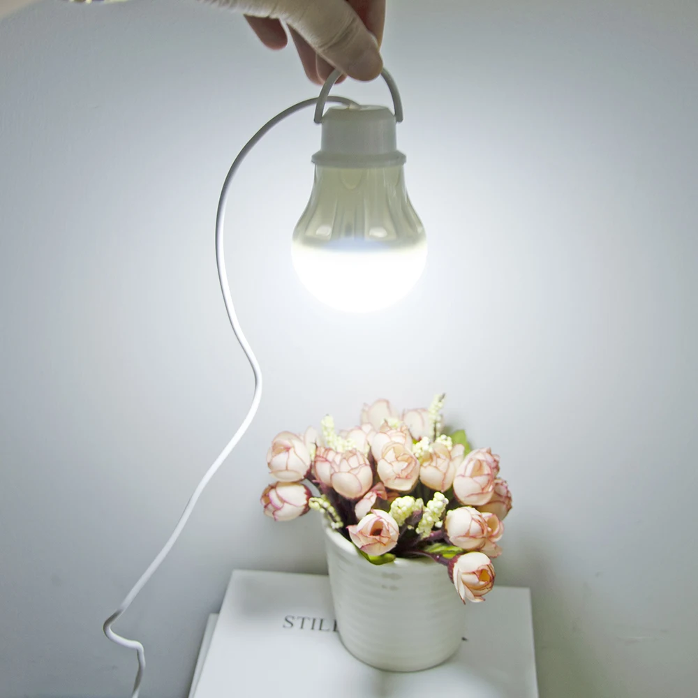 Portable USB LED Lamp Bulb Mini Camping Lantern 5V Hanging Tent Fishing Night Light Book Reading Powerbank Birght Table Lamp 50