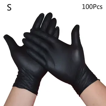 

100pcs Nitrile Disposable Gloves Powder-Free Protective Glove for Home Kitchen X6HB