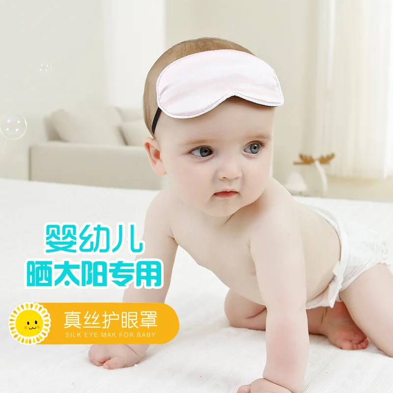 

Eyeshade Infant Sun Bath Infants Silk Eye Mask Infant Solid Color Newborns Sun Jaundice Baby Eye Patch