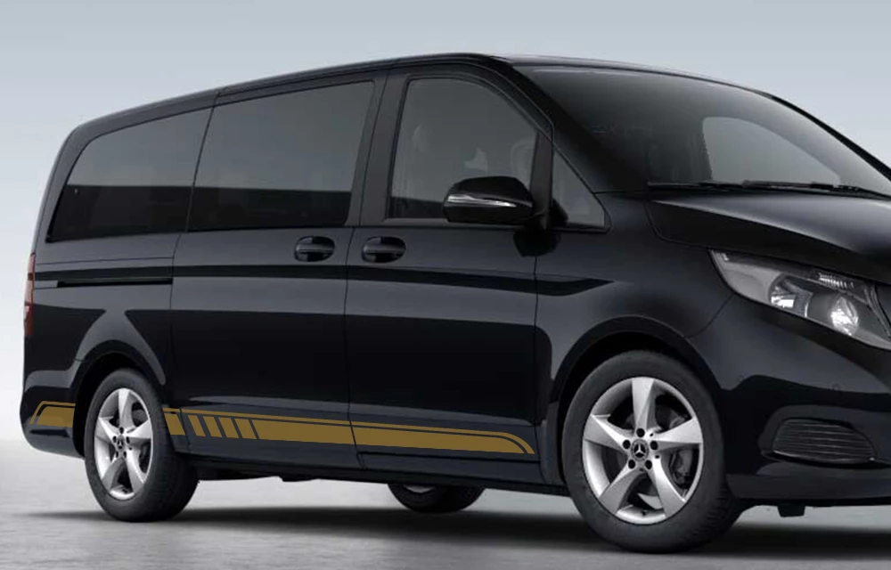 2 шт. для Mercedes Benz Vito Viano V Class w447 v260 Автомобильная наклейка в полоску с длинной стороной Авто Виниловая пленка наклейки автомобильные аксессуары