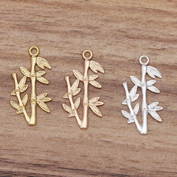 

100 Pieces/Lot 15*29mm Bamboo Metal Pendant Connection Embellishment DIY Jewelry Making Accessories
