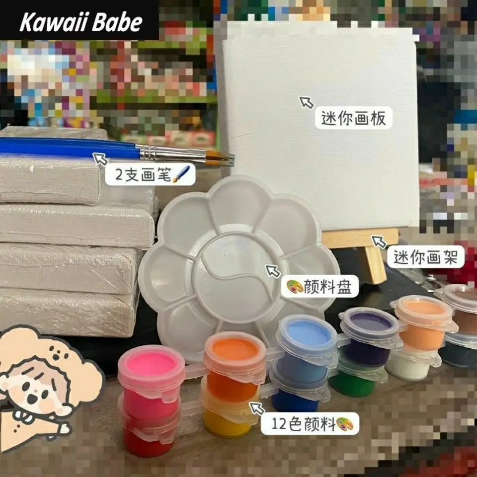 미술 용품 그림 나무 이젤 Ins 미니 스케치 패드, 학생 DIY 캔버스 크리에이티브 데스크탑 장식 그림 이젤