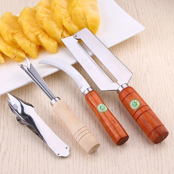 

HIFUAR Stainless Steel Pineapple Peeler Set Cut Pineapple To Eye Device Home Peeled Pineapple Slicers Fruit Cane Knife Kitchen