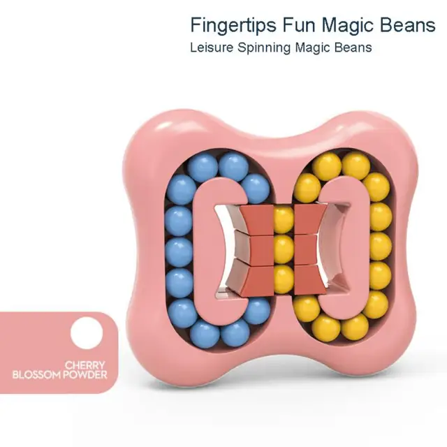 Rotating Magic Beans Cube Fingertip Fidget Toys Kids Adults Stress Relief Spin Bead Puzzles Children Education Intelligence Game 1