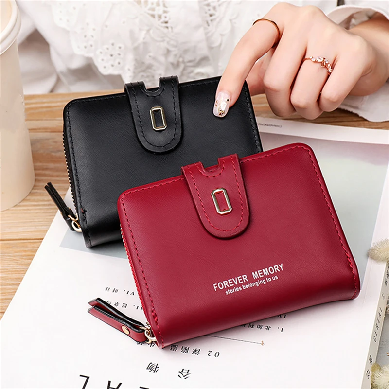 6-Colour Fashion Women Folded Small Wallets PU Leather Mini Short Coin Purse Ladies Female Multifunction Card Holder Clutch