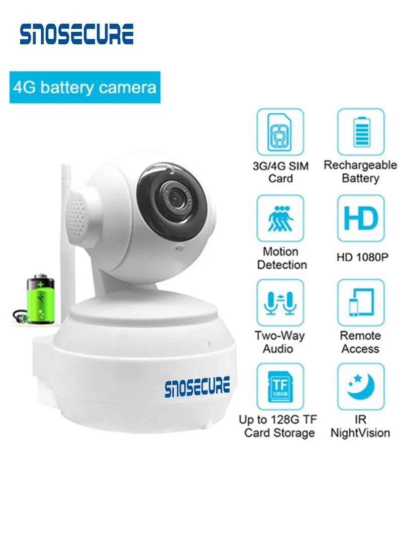 SNOSECURE HD1080P 3G 4G sim-карта Wi-Fi беспроводная домашняя детская CCTV безопасности GSM купольная LTE сетевая камера ночного видения