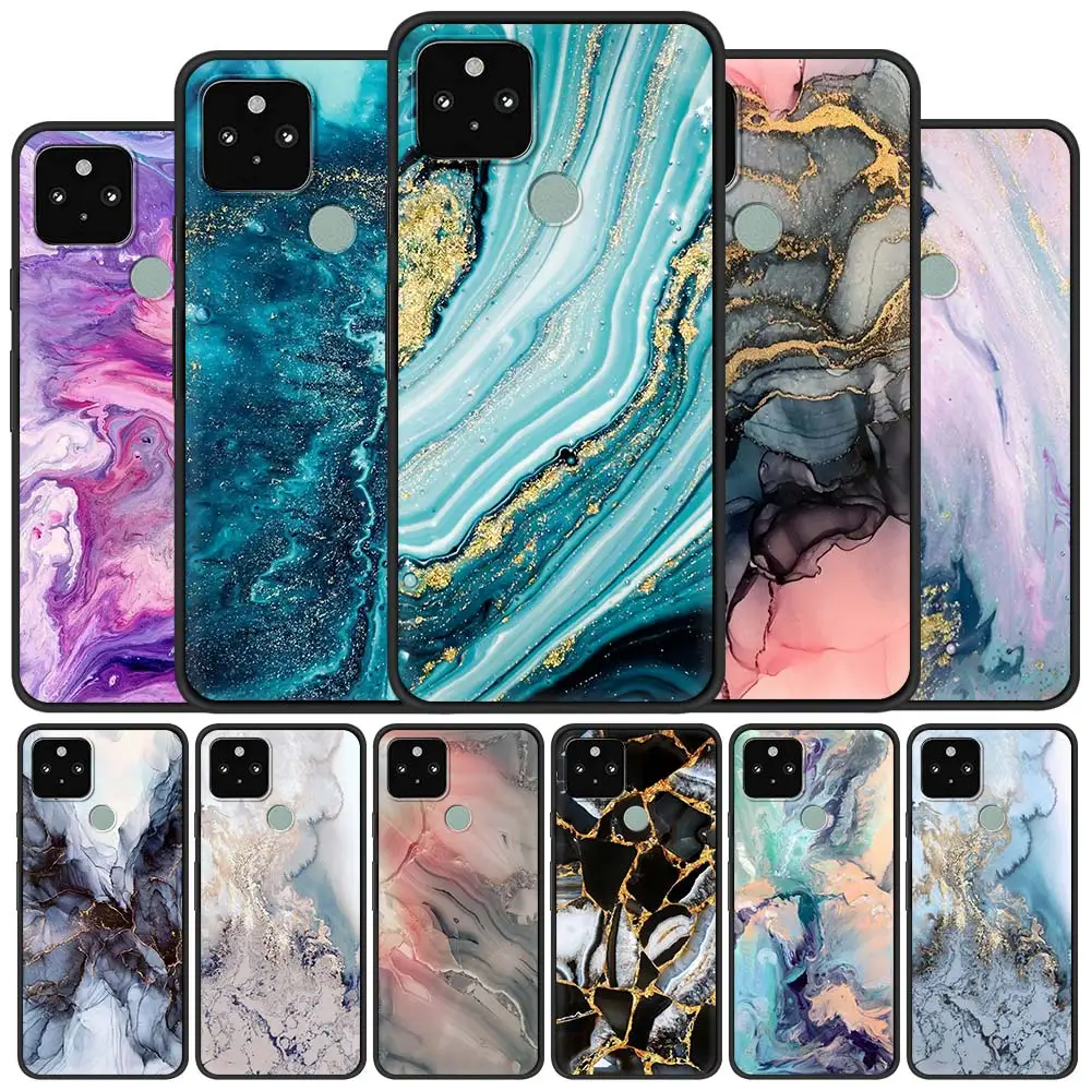 Цветной мраморный Роскошный чехол для телефона Google Pixel 4 XL Fandas for 5 4a 4G 5G мягкий из