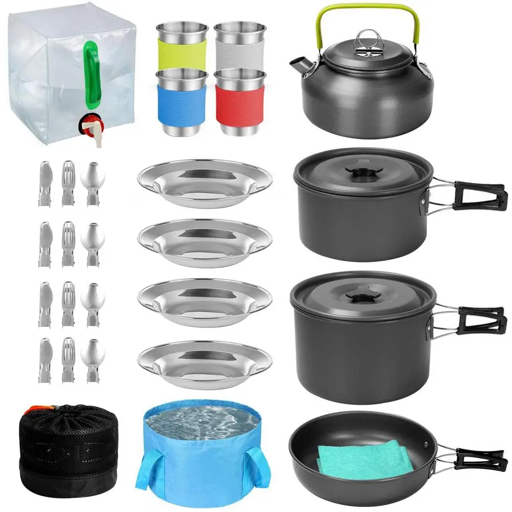 Poly Mug Ali Pot Set TS1000 Gas Stove Camping Cooking Kit SS 3 pc Cutlery 