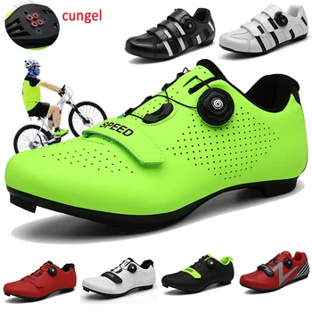 

CUNGEL Cycling Shoes Sapatilha Ciclismo Mtb Men Sneakers Women Mountain Bike Shoes Self-Locking Superstar Original Bicycle Shoes