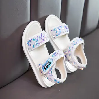 

Kids Shoes Summer Children Sandals Fashion Girl Princess Shoes Casual Girls Glitter Beach Sandal Flat sole SXY014