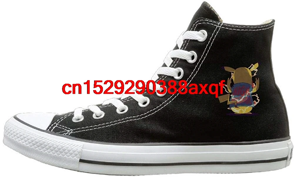 

Unisex Casual Shoes Boys and Girls Sports Shoes Pikachu Canvas Shoes High Top Sport Black Sneakers Unisex Style