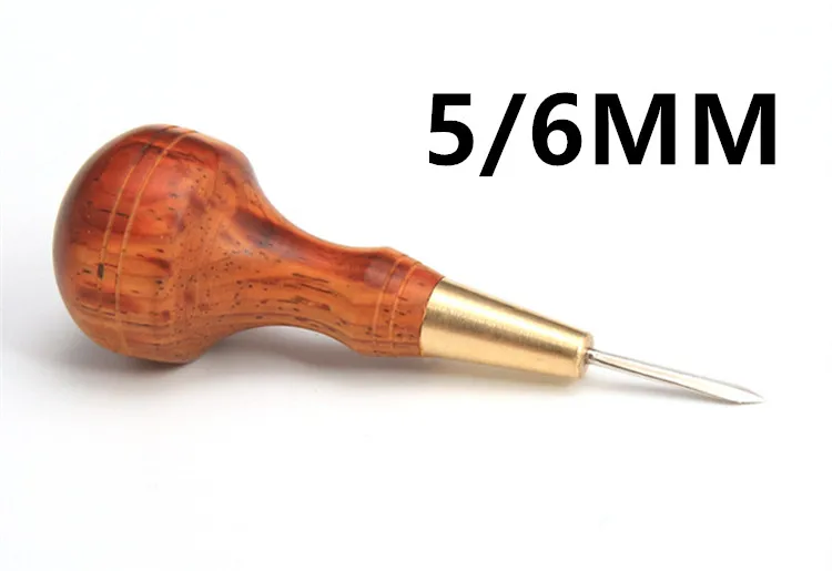 A(5-6MM) Сшивание шило с алмазной формы лезвие резак резки кожи с хорошей деревянной ручкой Профессиональный кожаный ремесло - Цвет: A(5-6MM)