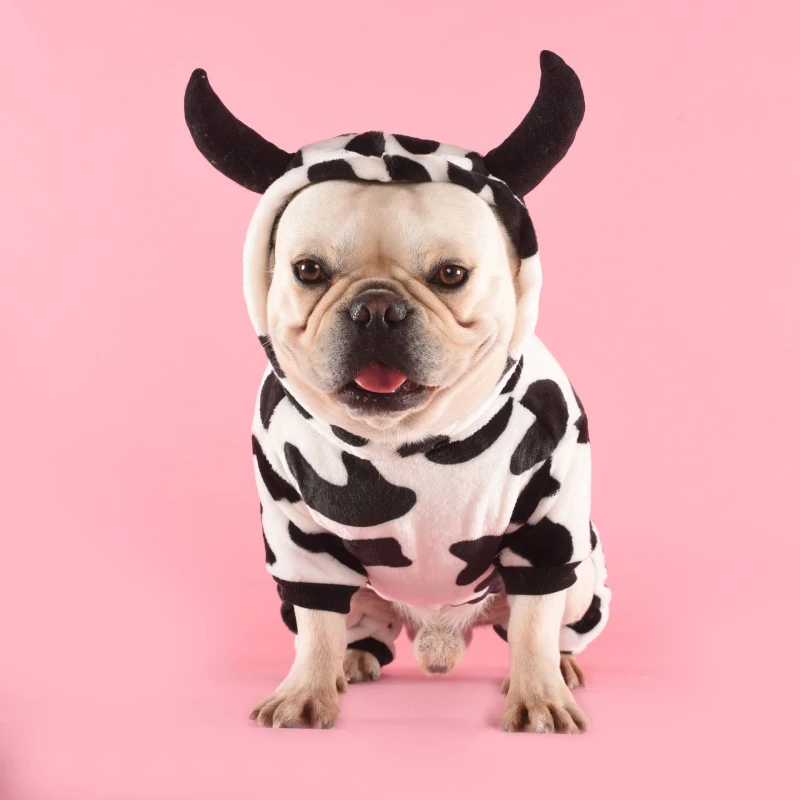 Winter Dog Clothes Poodle Schnauzer Pug French Bulldog Clothing Warm Pet Jumpsuit Romper Funny Dog Costume Pajamas Sleepwear
