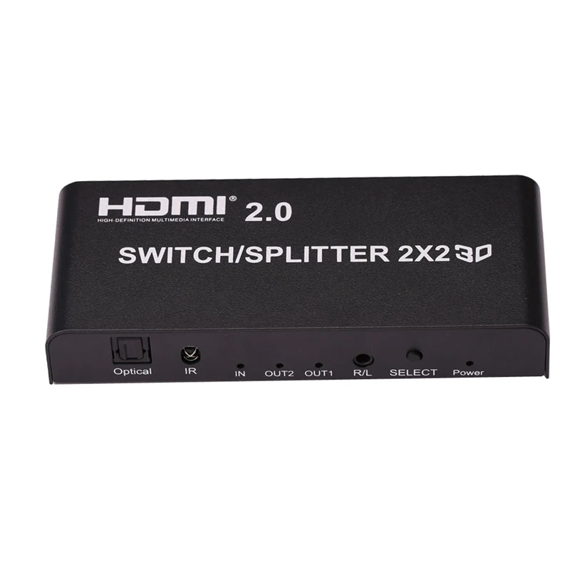 HDMI 2,0 переключатель сплиттер 2x2 3D с оптическим R/L аудио поддержка 4K 60Hz 1080P 4K x 2K 1X2 HDMI сплиттер 1x4 для PS4 ноутбука ПК к телевизору