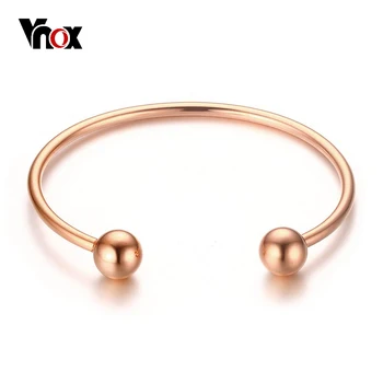 

Vnox Simple Design Dual Ball Cuff Bracelet Stainless Steel Women's Bracelets & Bangles Classic Daily Jewelry