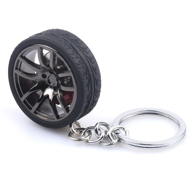 Car Tuning Metal Wheel Rim Keychain Keyring Auto Turbo Key Chain Holder  with Spin Brake Discs Hub Key ring For BMW Honda Fans - AliExpress