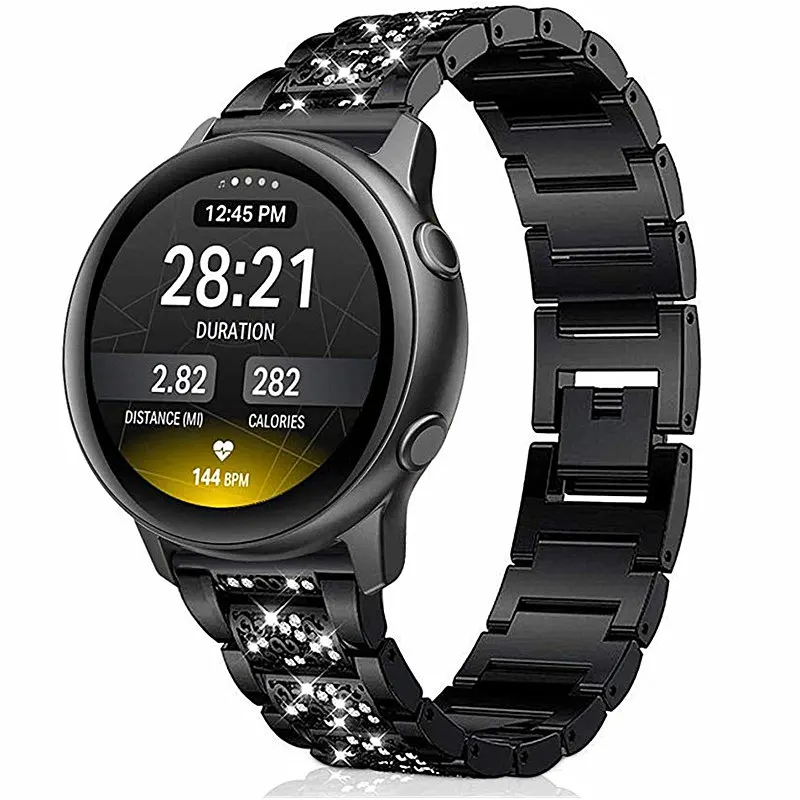 ASHEI 20 мм 22 мм бриллиантовый браслет из нержавеющей стали ремешок для samsung Galaxy Watch 46 мм 42 мм Acive gear Sport S2 S3 классический ремешок
