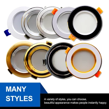 

Ultra Bright Round Downlights 5W Led Recessed Lights Downlight Tricolor Aluminum 220V LED Down Light Ceiling Recessed Spot Light