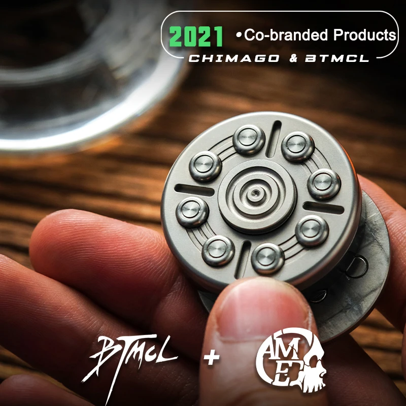 

MUYI Titanium Zirconium Alloy Haptic Coin Push Button EDC Fingertip Gyro Decompression Toy