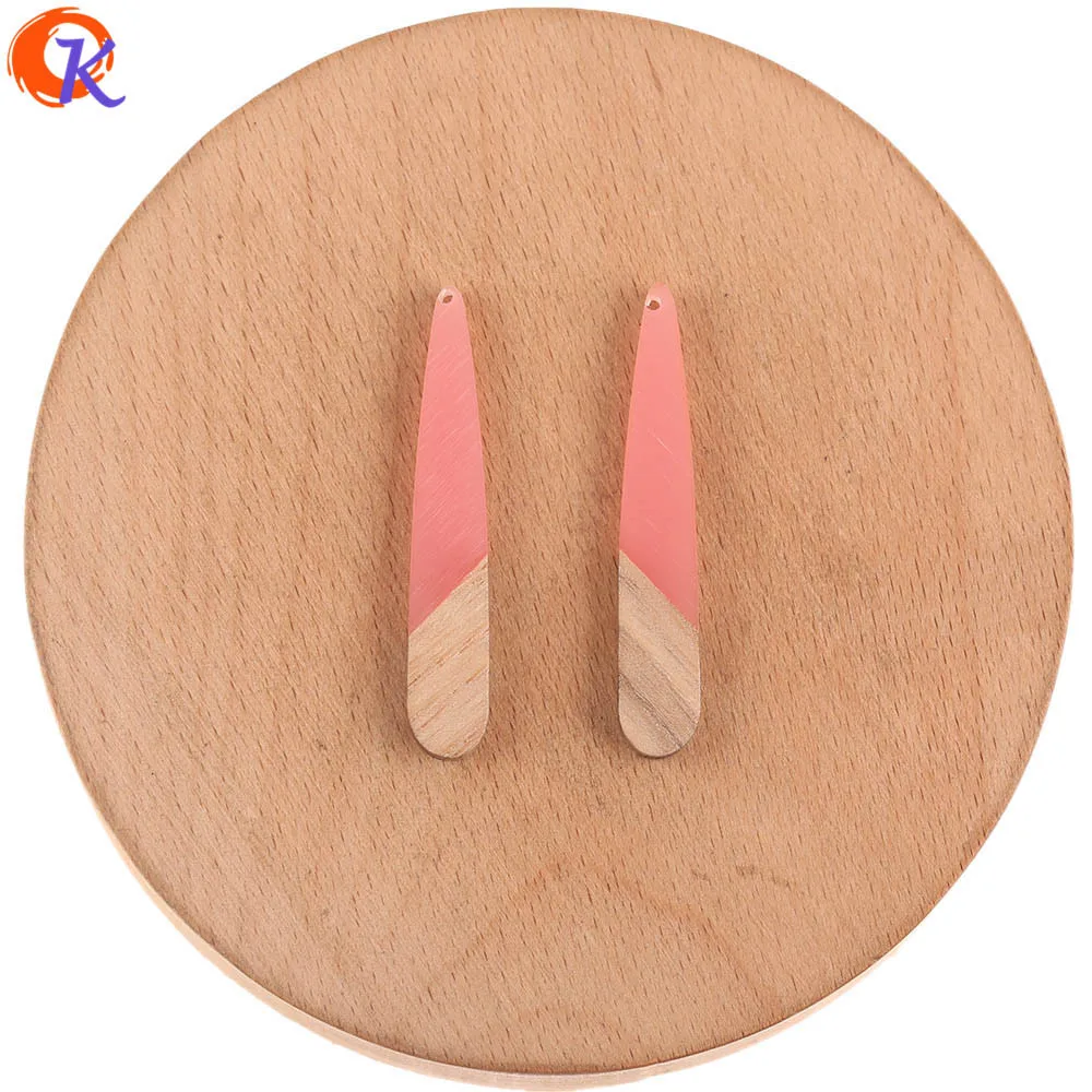 Cordial Design 50Pcs 8*44MM Jewelry Accessories/Natural Wood/Resin/Stick Shape/DIY Earrings Making/Hand Made/Earring Findings - cordial