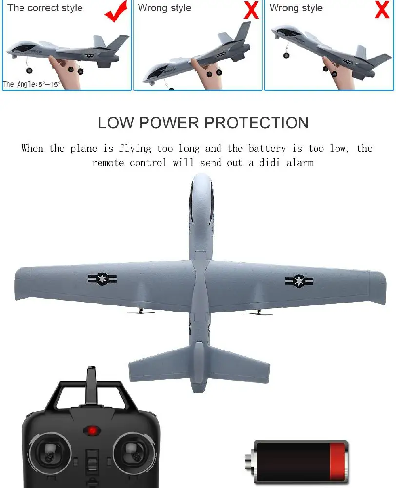 Летающая модель планеры RC Plane 2,4G 2CH Predator Z51 пульт дистанционного управления RC самолет размах крыльев пена хватать руками игрушка-планер самолеты