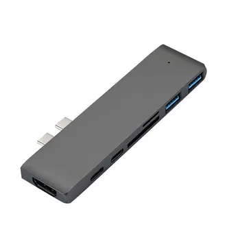 

USB 3,1 tipo-C a HDMI Adaptador 4K Thunderbolt 3, USB-C con Hub 3,0 SD TF lector PD para MacBook Pro/Air 2018/2019