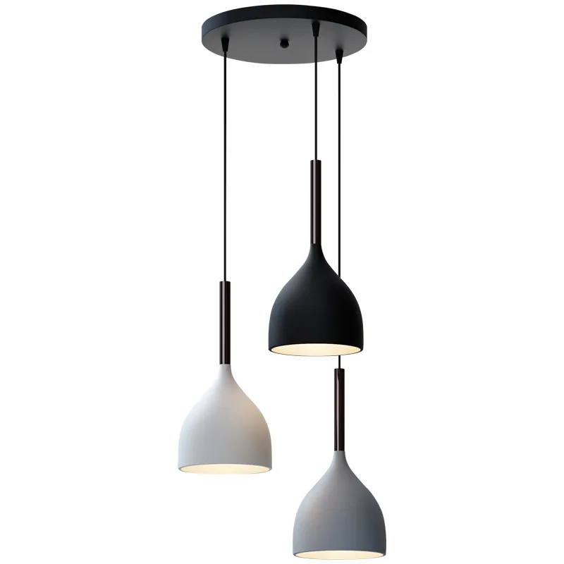 Modern hanging ceiling lamps E27 wood aluminum pendant lights Simple and creative personality bar lamps